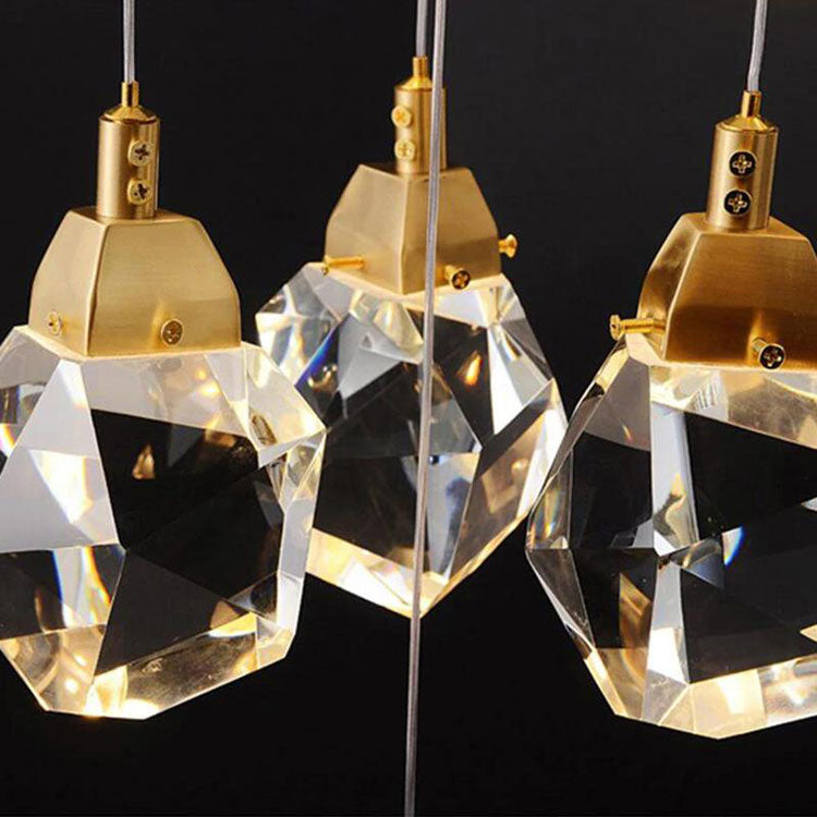 Masonry Faceted Crystal Prisms Chandeliers for Staircase Loft