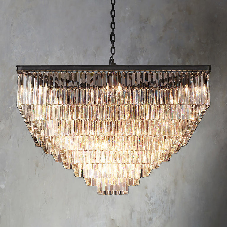 Clavel Multi-Tier Crystal Square 47" chandelier lights for home