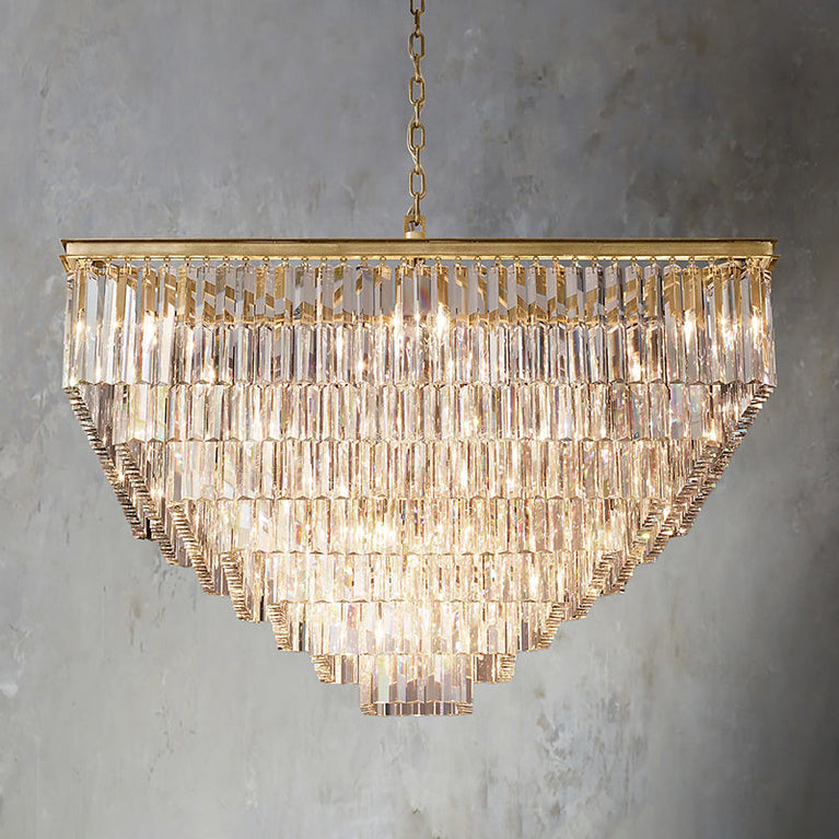 Clavel Multi-Tier Crystal Square 47" chandelier lights for home