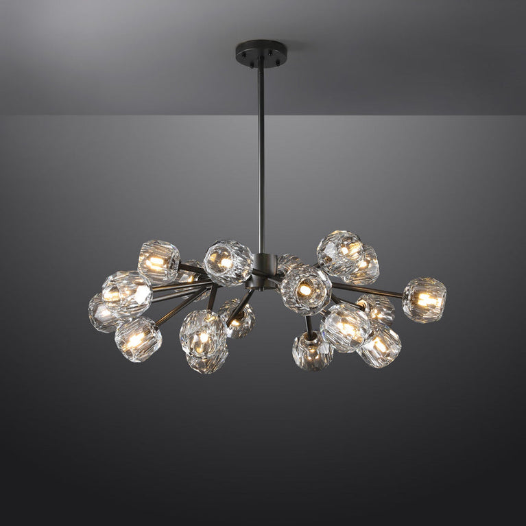 Bille De Crystal Ball Round Chandelier 36"