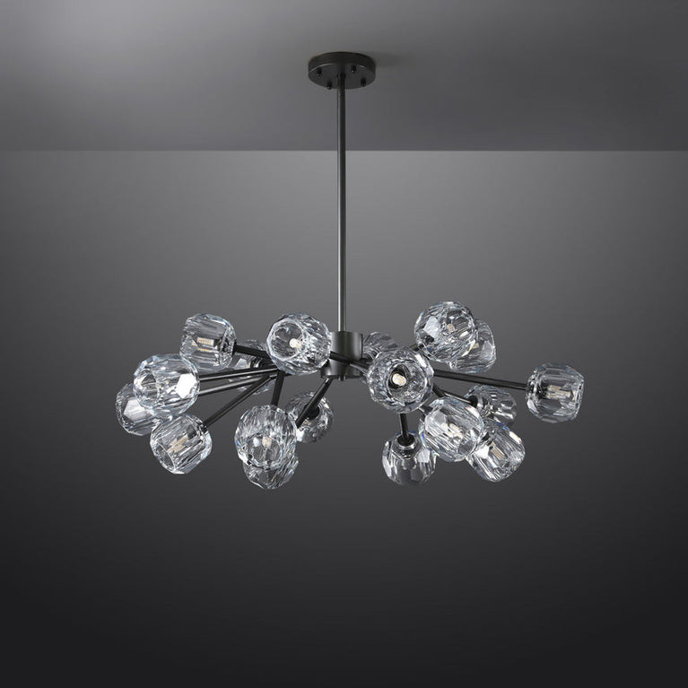 Bille De Crystal Ball Round Chandelier 36"