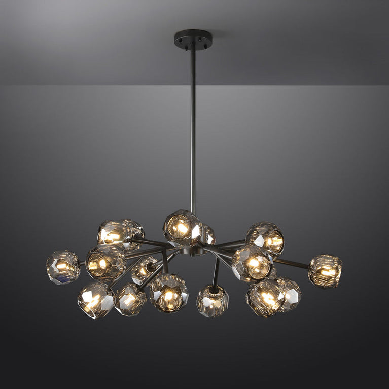 Bille De Crystal Ball Round Chandelier 36"