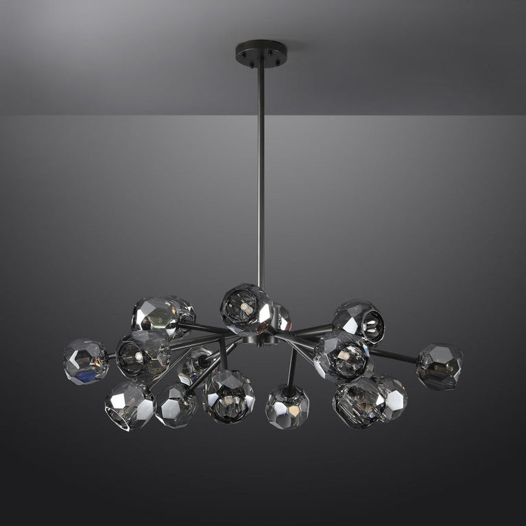 Bille De Crystal Ball Round Chandelier 36"