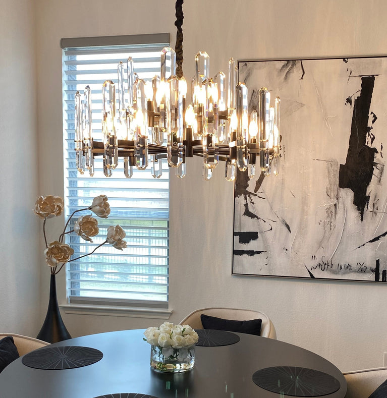 Bonnington Round Chandelier 36" Crystal Chandelier