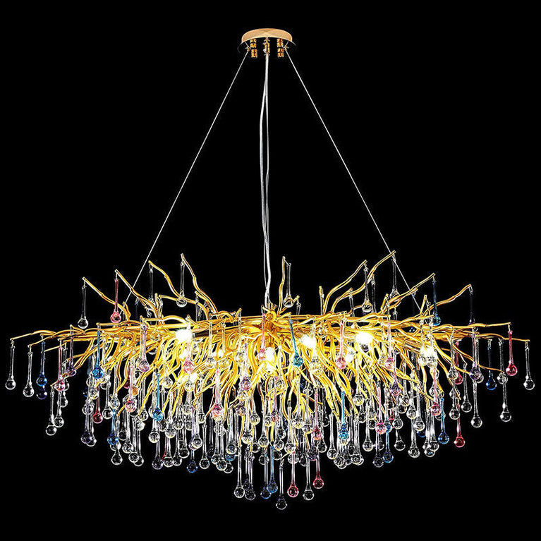 Doris Rain Crystal Branch Chandelier 54"L