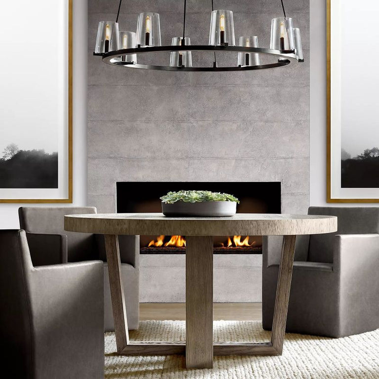 Cielle Round Chandelier Glass 48'',Modern Island Chandelier