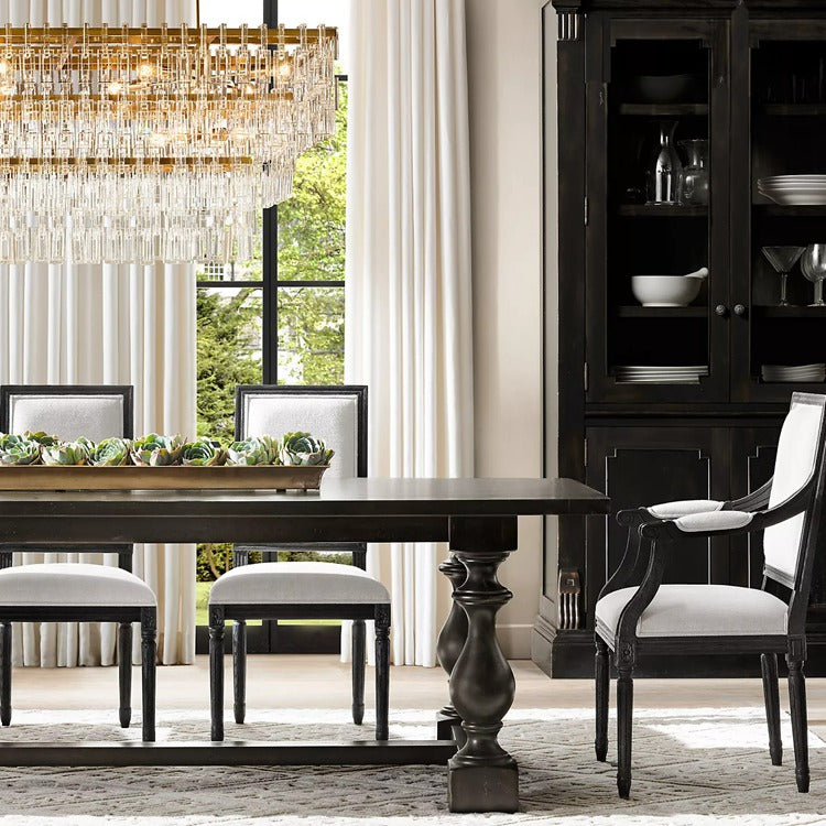 Fabricia Tiered Rectangle Glass Chandelier, Luxury Modern Indoor Lamps