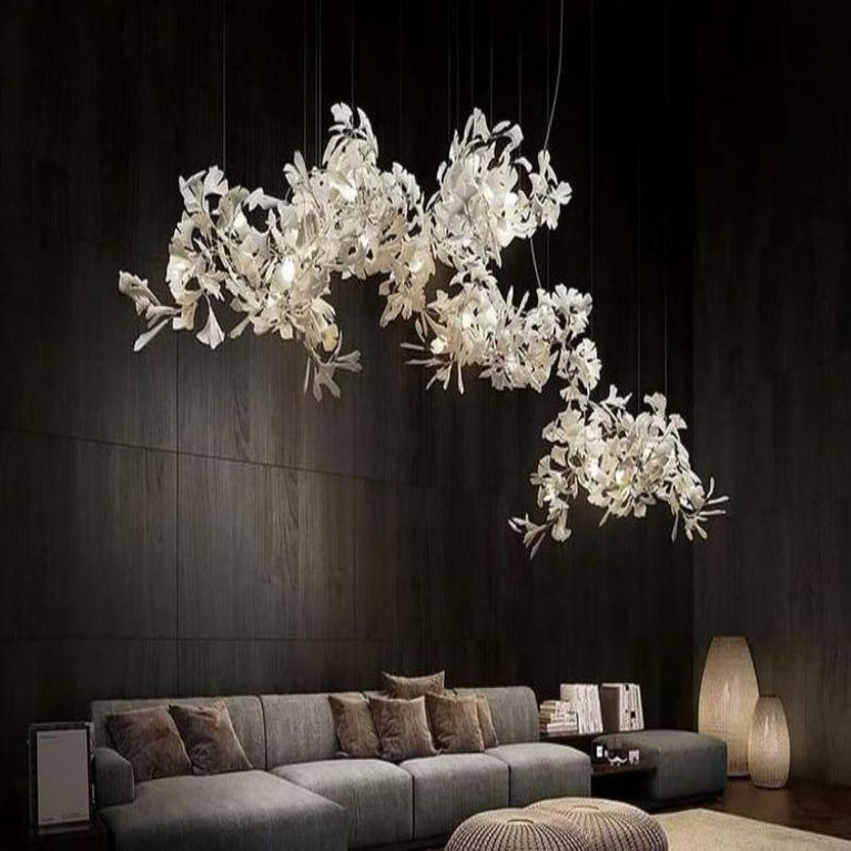 Ceramic Ginkgo Branch Chandelier Light