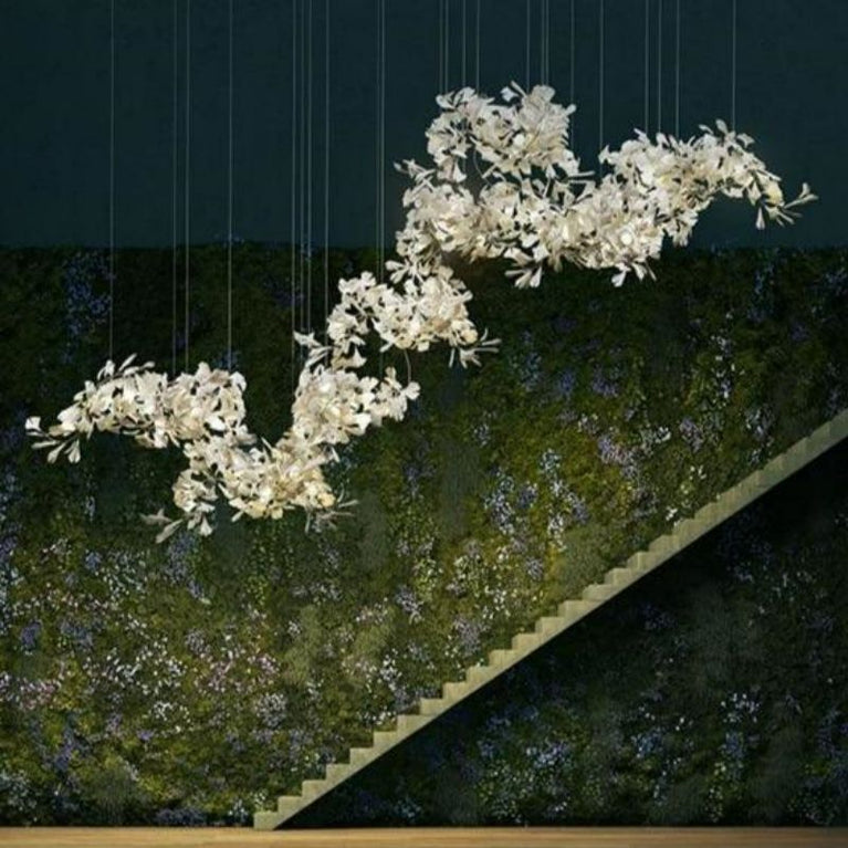Ceramic Ginkgo Branch Chandelier chandeliers for dining room,chandeliers for stairways,chandeliers for foyer,chandeliers for bedrooms,chandeliers for kitchen,chandeliers for living room Rbrights 98.5" L