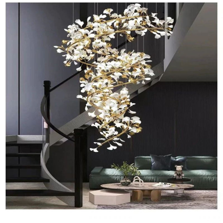 Ceramic Ginkgo Chandelier chandeliers for dining room,chandeliers for stairways,chandeliers for foyer,chandeliers for bedrooms,chandeliers for kitchen,chandeliers for living room Rbrights