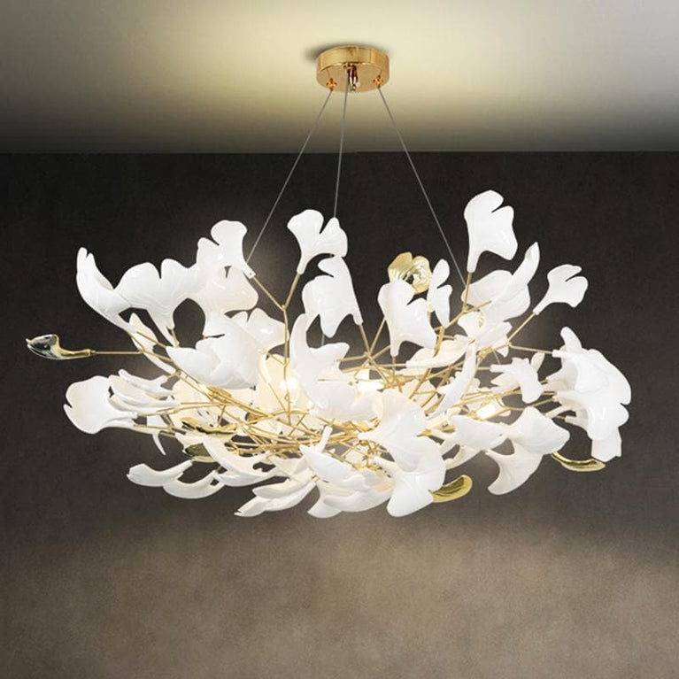 Ceramic Ginkgo Petal Chandelier chandeliers for dining room,chandeliers for stairways,chandeliers for foyer,chandeliers for bedrooms,chandeliers for kitchen,chandeliers for living room Rbrights