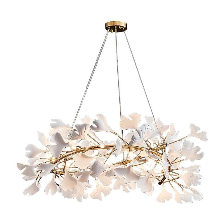 Ceramic Ginkgo Round Chandelier chandeliers for dining room,chandeliers for stairways,chandeliers for foyer,chandeliers for bedrooms,chandeliers for kitchen,chandeliers for living room Rbrights