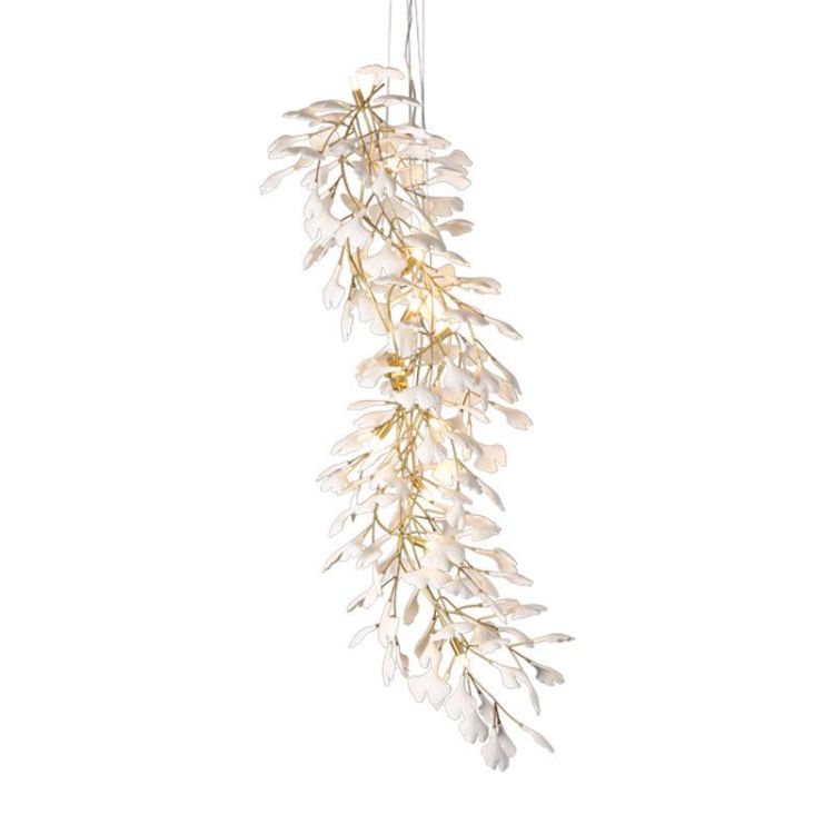 Ceramic Ginkgo Staircase Long Branch Chandelier chandeliers for dining room,chandeliers for stairways,chandeliers for foyer,chandeliers for bedrooms,chandeliers for kitchen,chandeliers for living room Rbrights