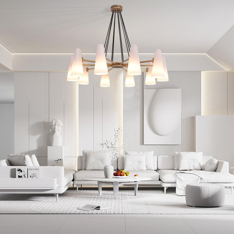 White Porcelain Round Chandelier 10-Lights