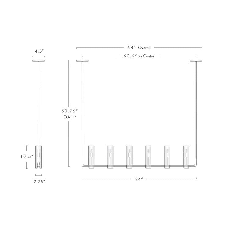 Concn Linear Chandelier for Dining Room