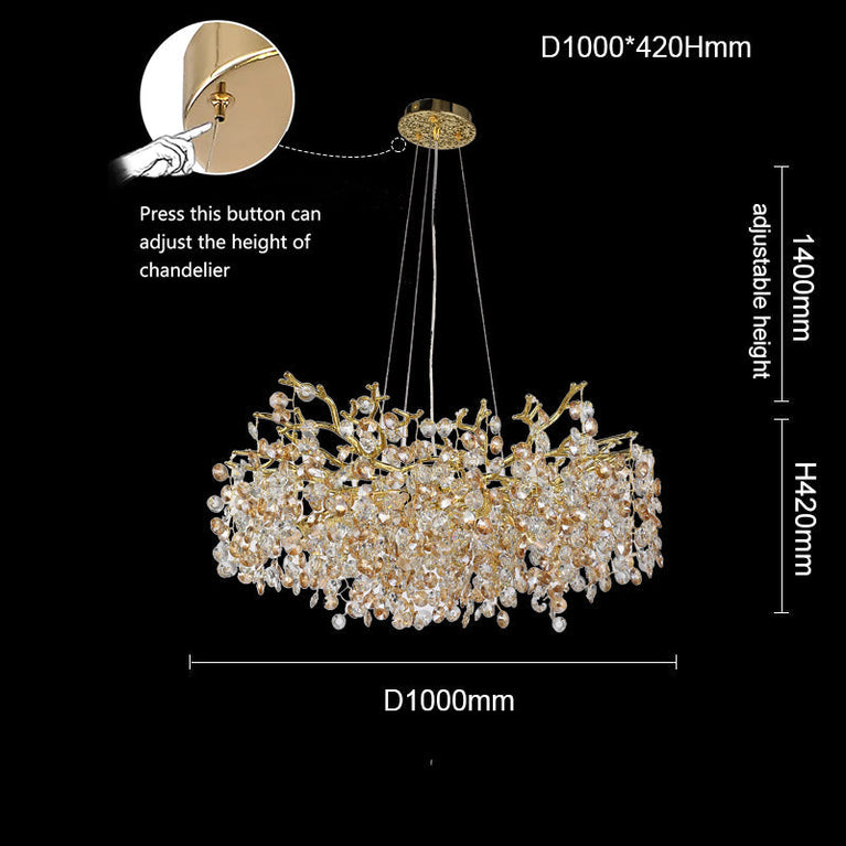 North Hotel Crystal Chandelier Modern Home Pendant Light
