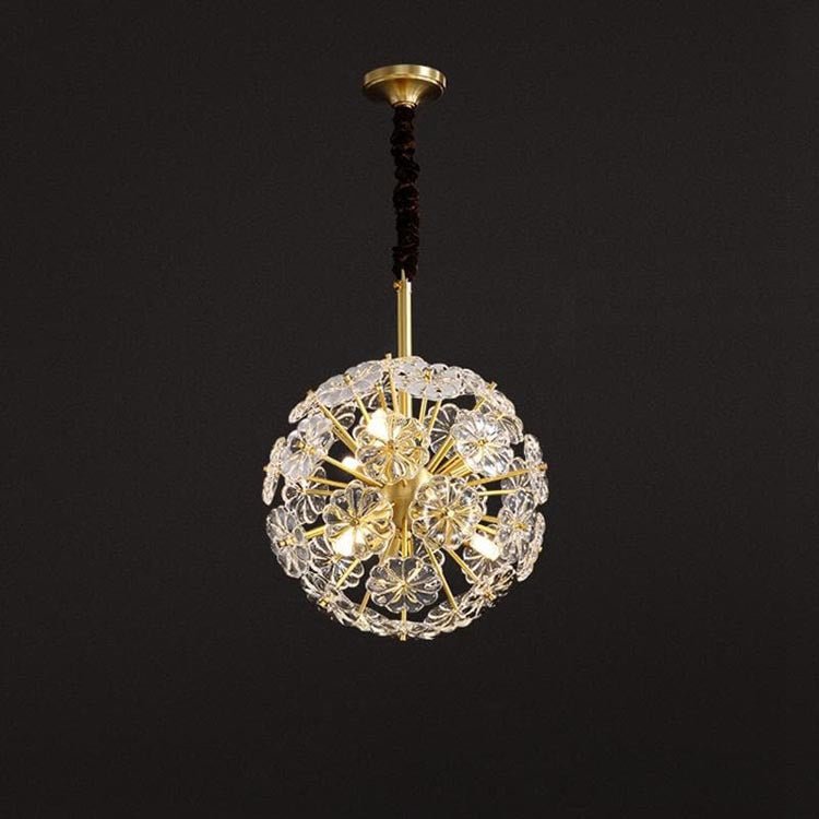 Dandelion Flowers Modern Crystal Spherical Chandelier Light