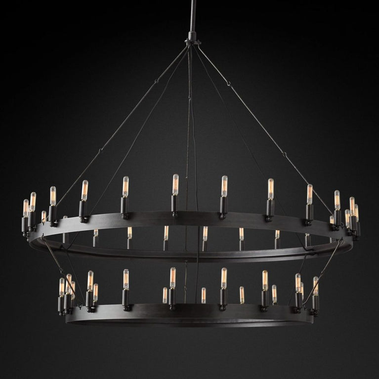 Camino Vintage Filament 2-Tier Round Chandelier