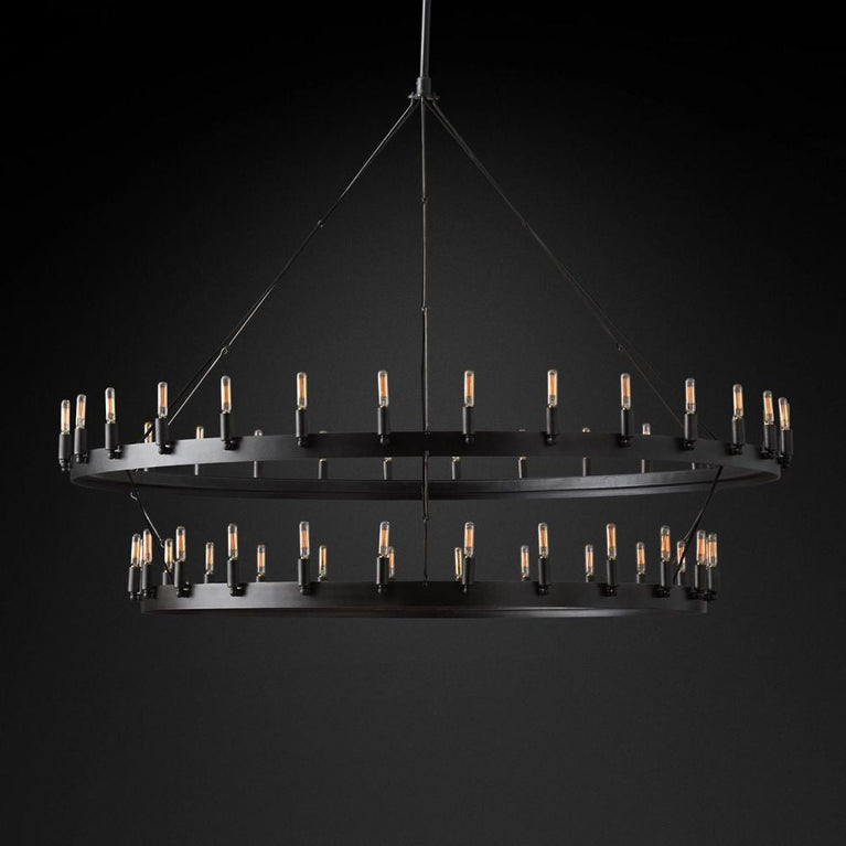 Camino Vintage Filament 2-Tier Round Chandelier