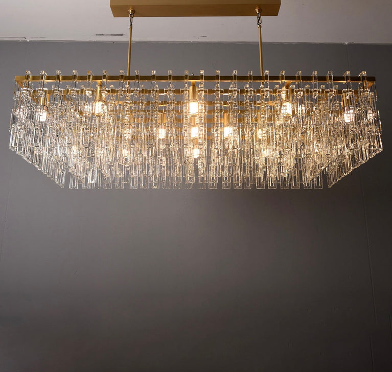 Marignan K9 Crystal Rectangular Chandelier 60"(4 lights/ 50% payment )