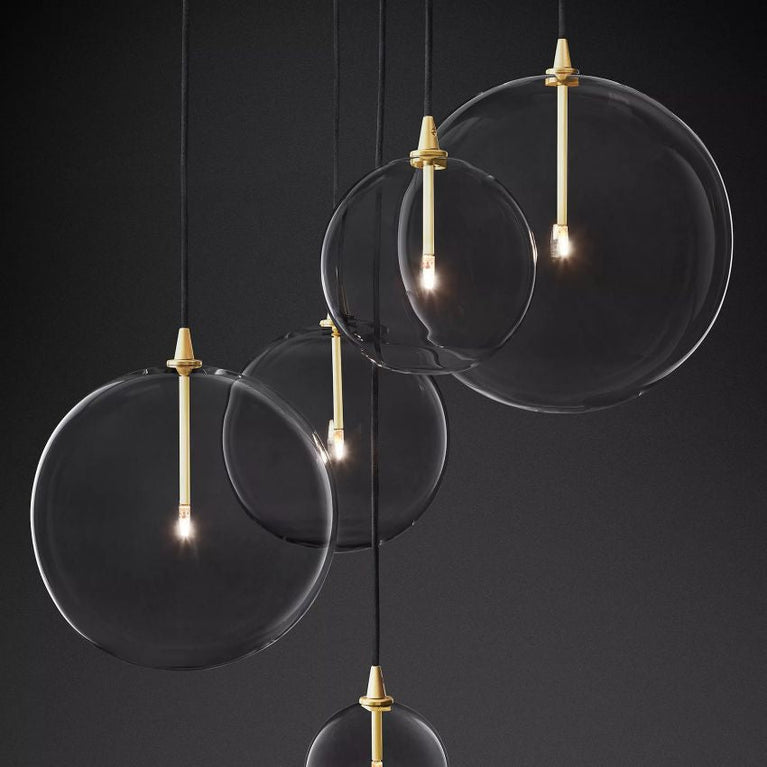 Fulcrum Glass Globe Cluster Chandelier 28"