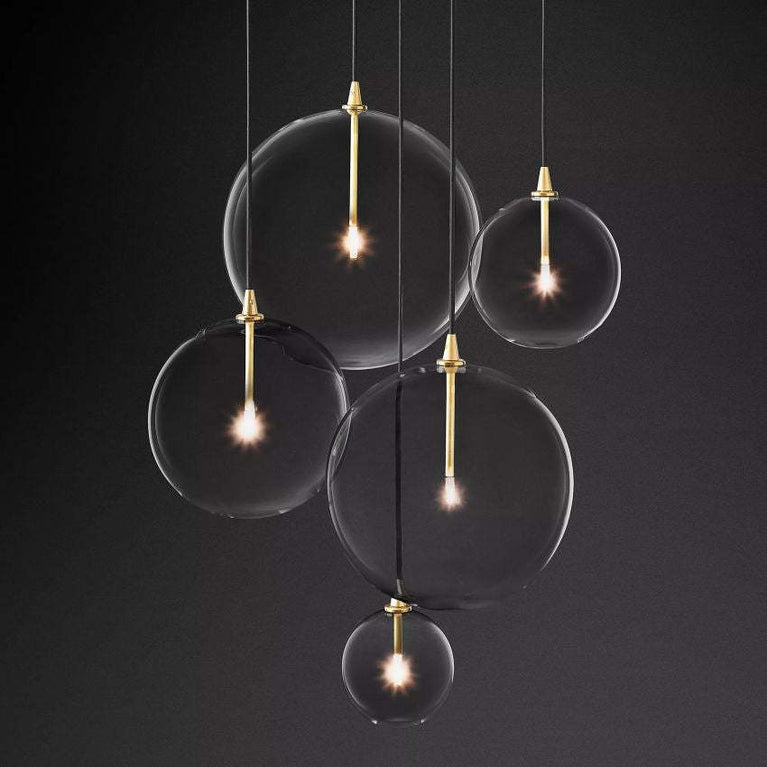 Fulcrum Glass Globe Cluster Chandelier 28"