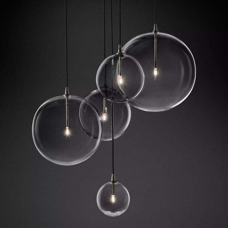 Fulcrum Glass Globe Cluster Chandelier 28"