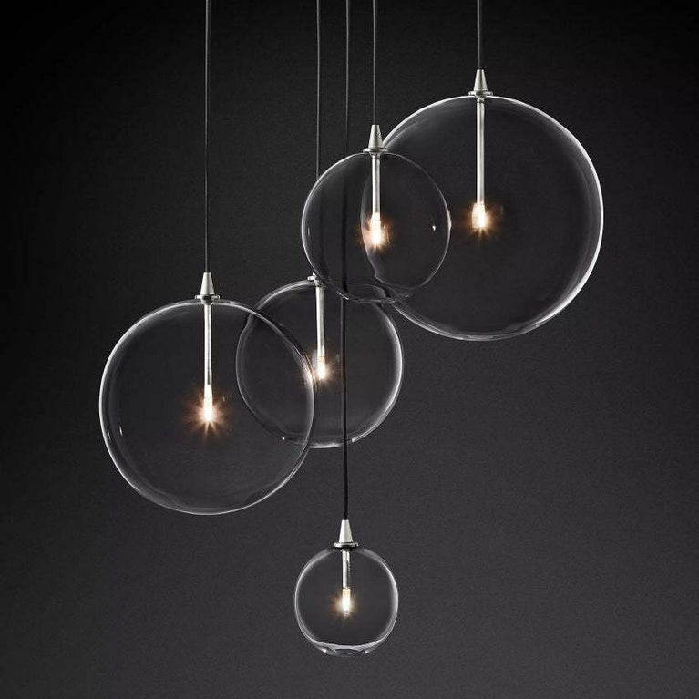 Fulcrum Glass Globe Cluster Chandelier 28"
