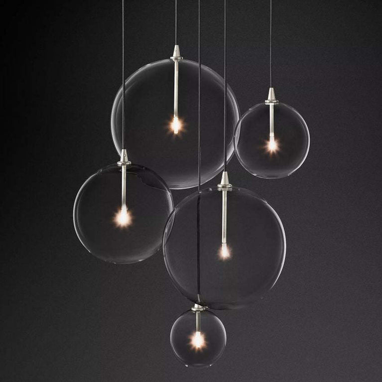 Fulcrum Glass Globe Cluster Chandelier 28"