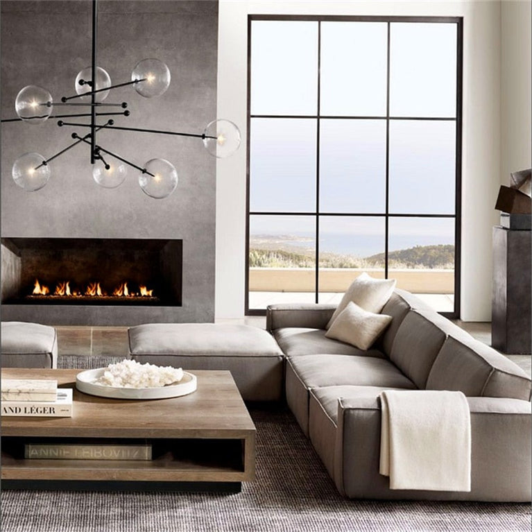 GLASS GLOBE MOBILE CHANDELIER