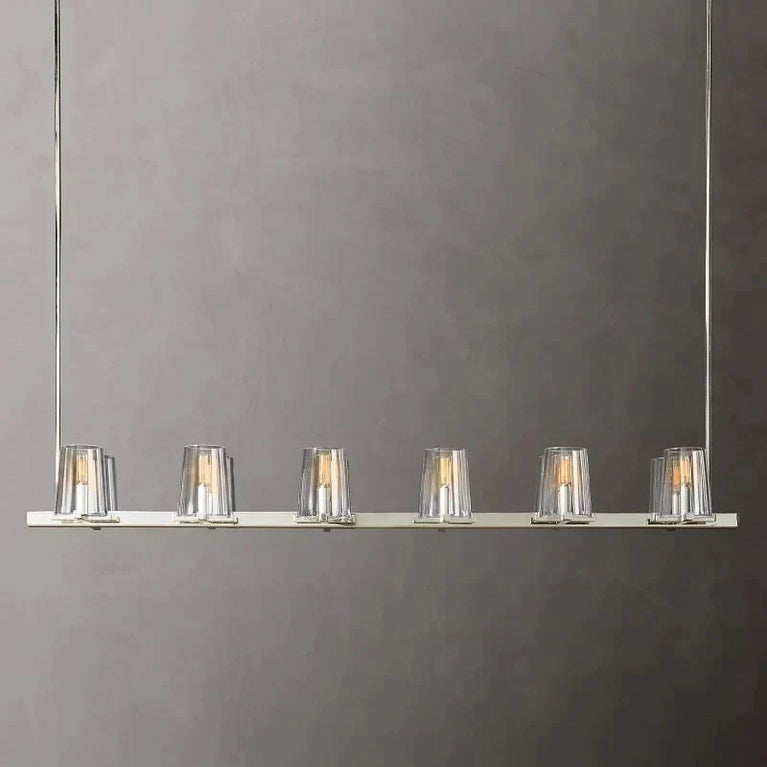 Cielle Island Linear Chandelier Clear Glass for Kitchen