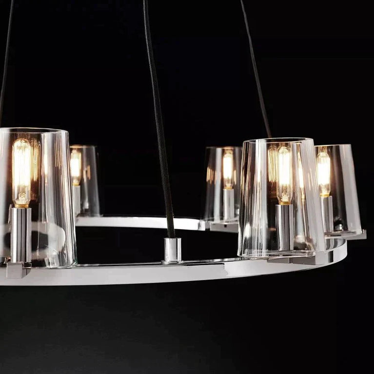 Cielle Round Chandelier Glass 48'',Modern Island Chandelier