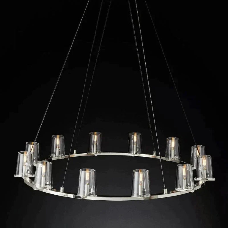 Cielle Round Chandelier Glass 48'',Modern Island Chandelier