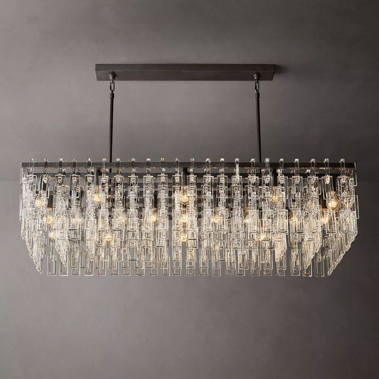 Marignan K9 Crystal Rectangular Chandelier 60"(4 lights/ 50% payment )