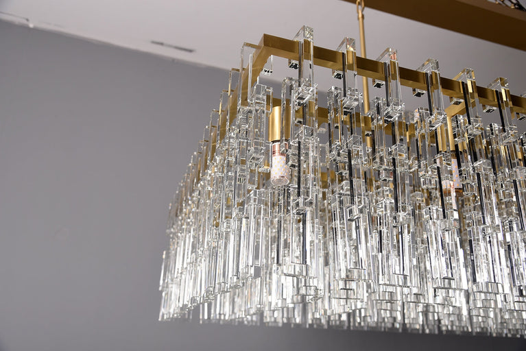 Marignan K9 Crystal Rectangular Chandelier 60"(4 lights/ 50% payment )