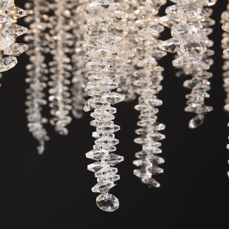 Neve Metal Lighting Living Room Branch Chandelier Glass Lamp