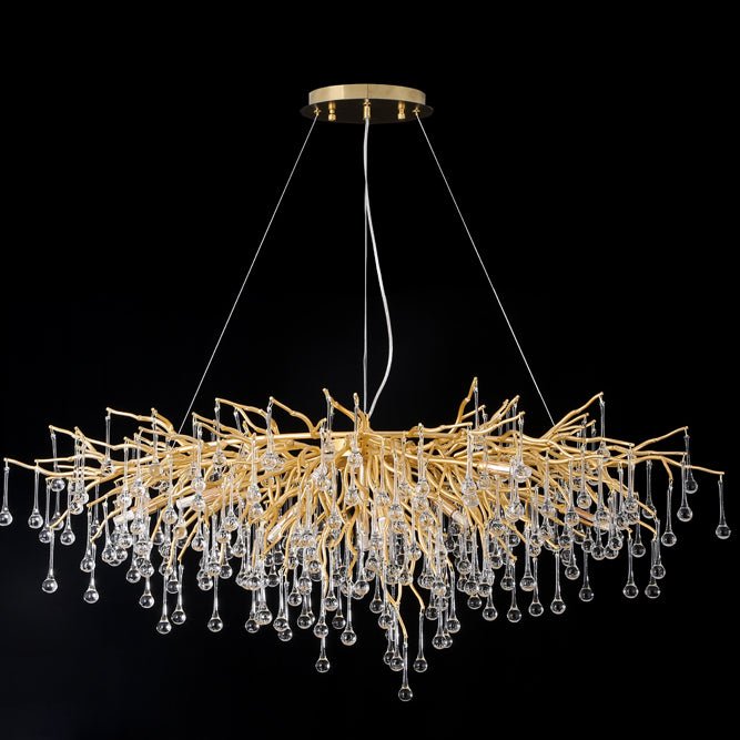 Elsa Crystal Droplet Branch Chandelier Light for Dining Room