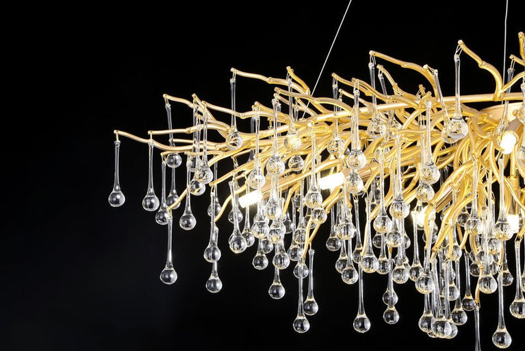 Elsa Crystal Droplet Branch Chandelier Light for Dining Room