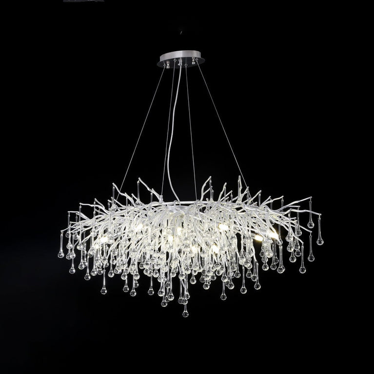 Elsa Crystal Droplet Branch Chandelier Light for Dining Room