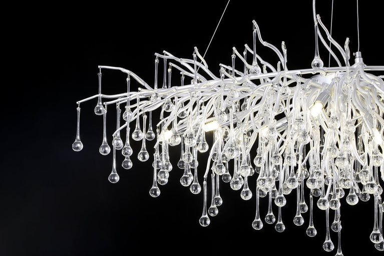 Elsa Crystal Droplet Branch Chandelier Light for Dining Room