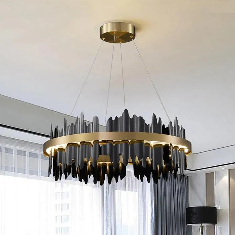 Flowing Hill and Valleys LED Round Chandelier Light