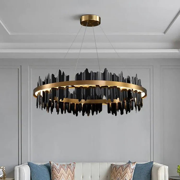 Flowing Hill and Valleys LED Round Chandelier Light