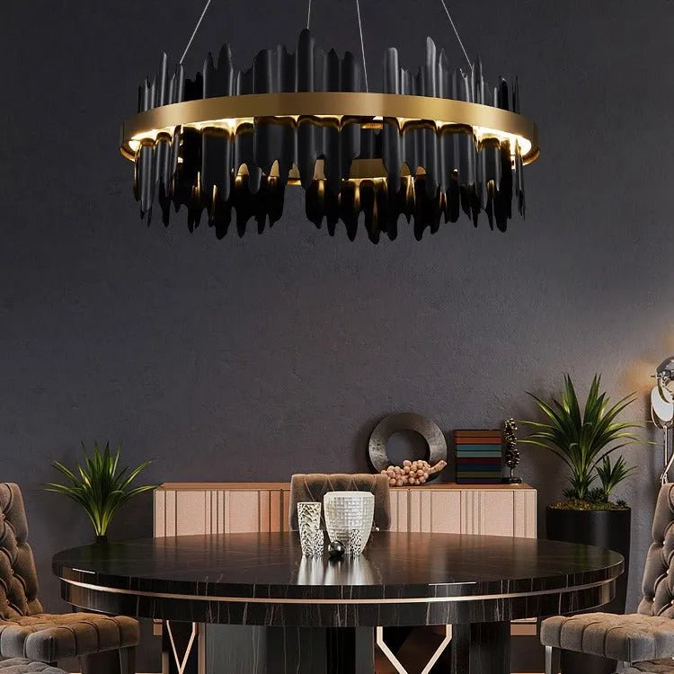 Flowing Hill and Valleys LED Round Chandelier Light