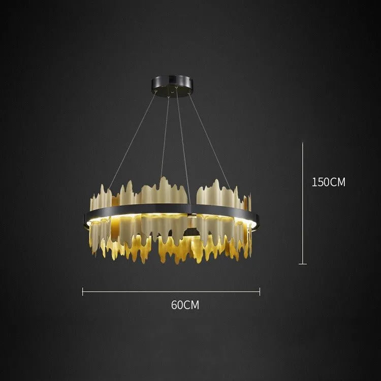 Flowing Hill and Valleys LED Round Chandelier Light
