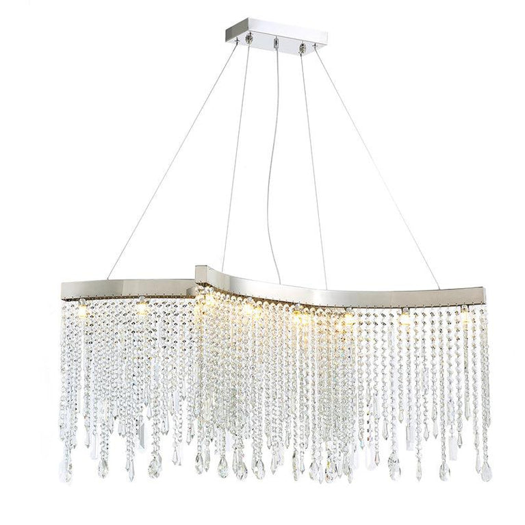 Kaler Elegant Arc-Shaped Crystal Curtain Modern Chandelier, Modern Chandelier Light chandeliers for dining room,chandeliers for stairways,chandeliers for foyer,chandeliers for bedrooms,chandeliers for kitchen,chandeliers for living room Rbrights