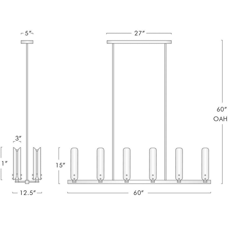 Palance Linear Chandelier 60" W