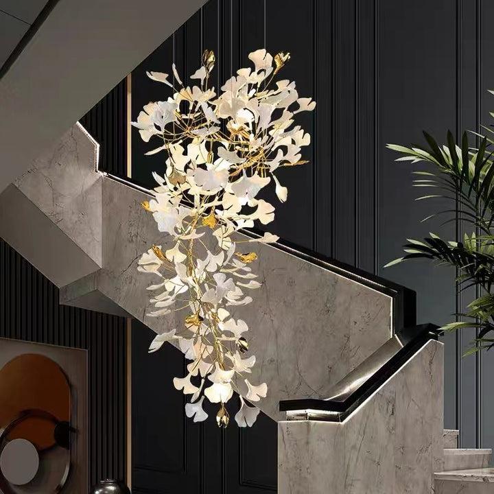 Porcelain Linear Gold Chandelier chandeliers for dining room,chandeliers for stairways,chandeliers for foyer,chandeliers for bedrooms,chandeliers for kitchen,chandeliers for living room Rbrights