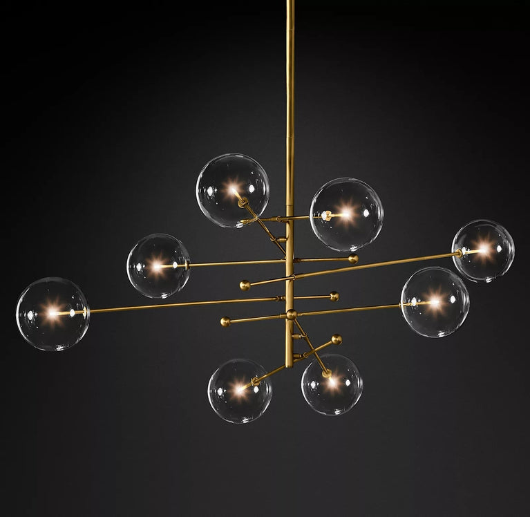 GLASS GLOBE MOBILE CHANDELIER