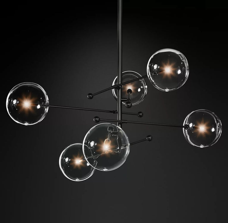 GLASS GLOBE MOBILE CHANDELIER