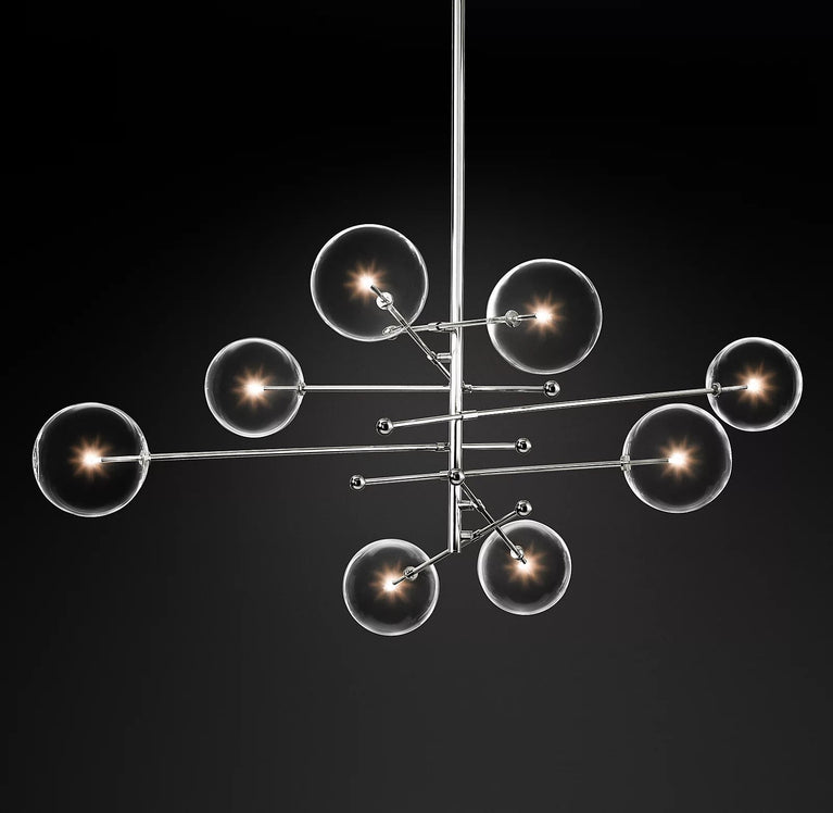 GLASS GLOBE MOBILE CHANDELIER